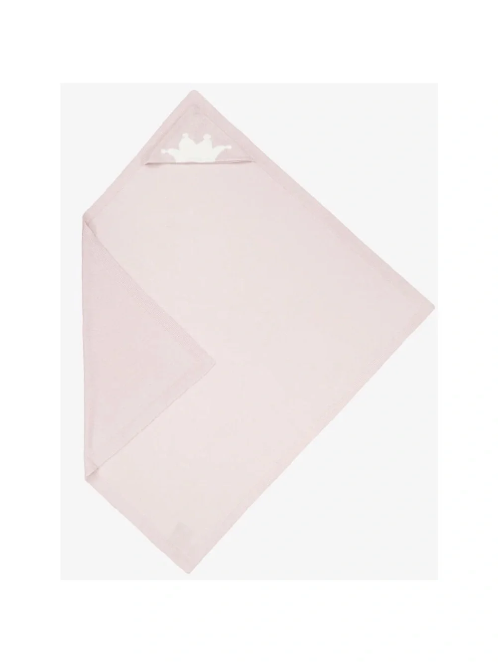 Marie Chantal ~  Knitted Crown Baby Blanket In Pink Cotton & Cashmere